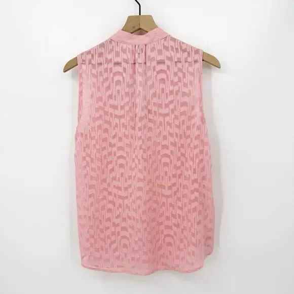 Ann Taylor Petite Sleeveless Blouse MP Pink Relaxed Lightweight Work Office Chic - Picture 4 of 11